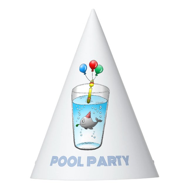 Pool Party Birthday Hat (Front)