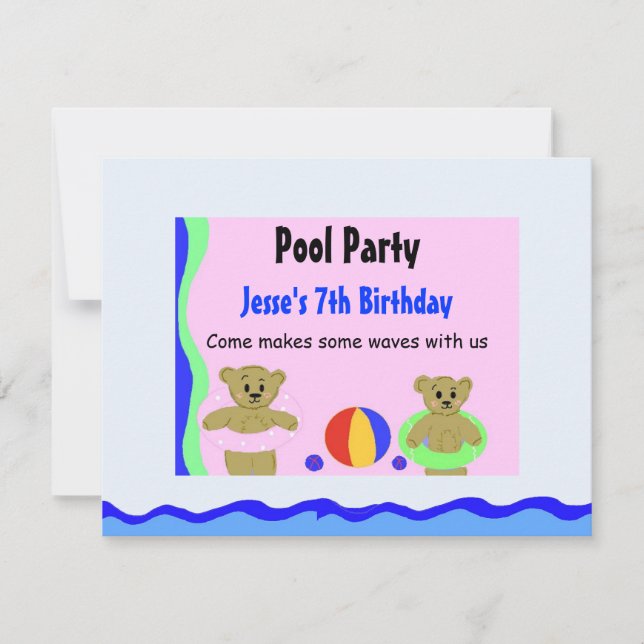 Pool Party Birthday Invitation (Front)
