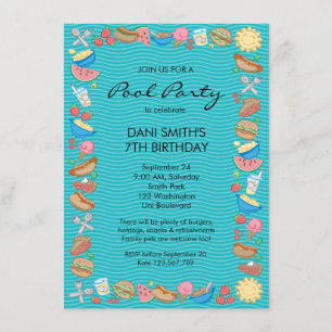 Pool Party Birthday Invitation