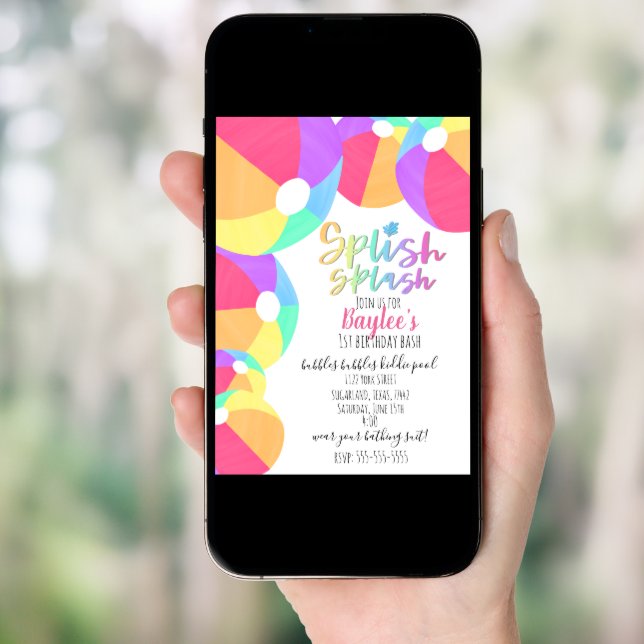 Pool Party Birthday Invitation (Front Digital)