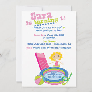 Pool Party Birthday Invitation