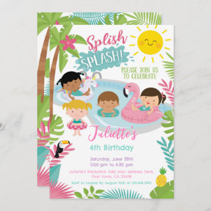 Pool Party Birthday Invitation