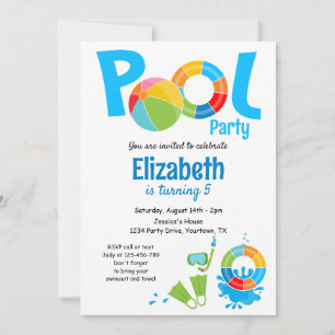 Pool Party Birthday Invitation