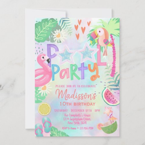 Pool Party Birthday Invitation