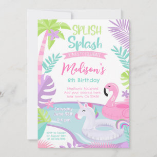 Pool Party Birthday Invitation