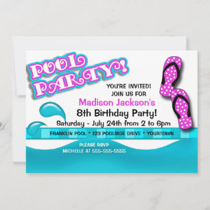 Pool Party Birthday Invitation