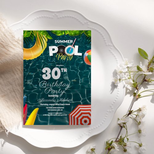 Pool Party Birthday Invitation