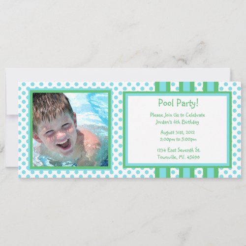 Pool Party Birthday Invitations