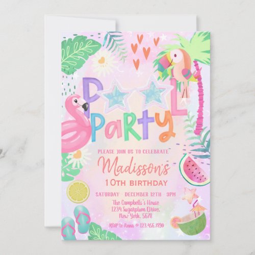 Pool Party Birthday Invitation