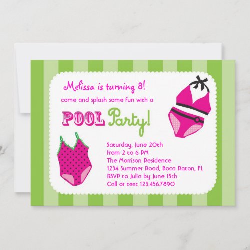 Pool Party Birthday Invitation