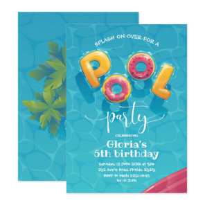 Pool Party Birthday Invitation