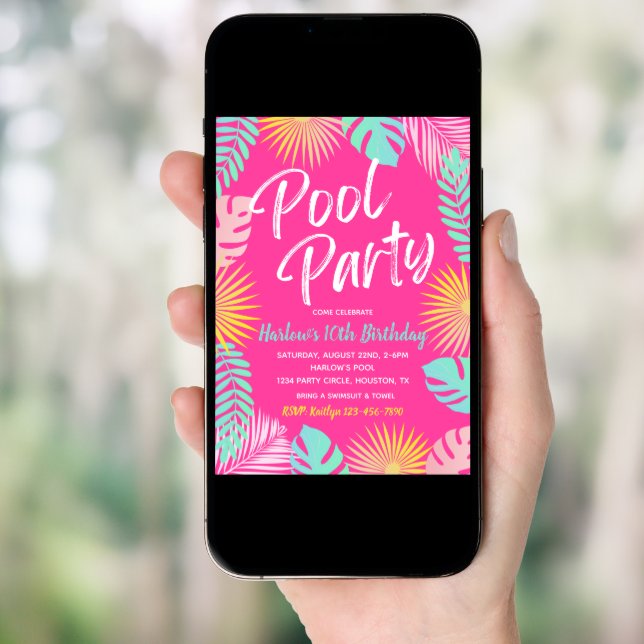 Pool Party Birthday Invitation | Pool Party  (Front Digital)