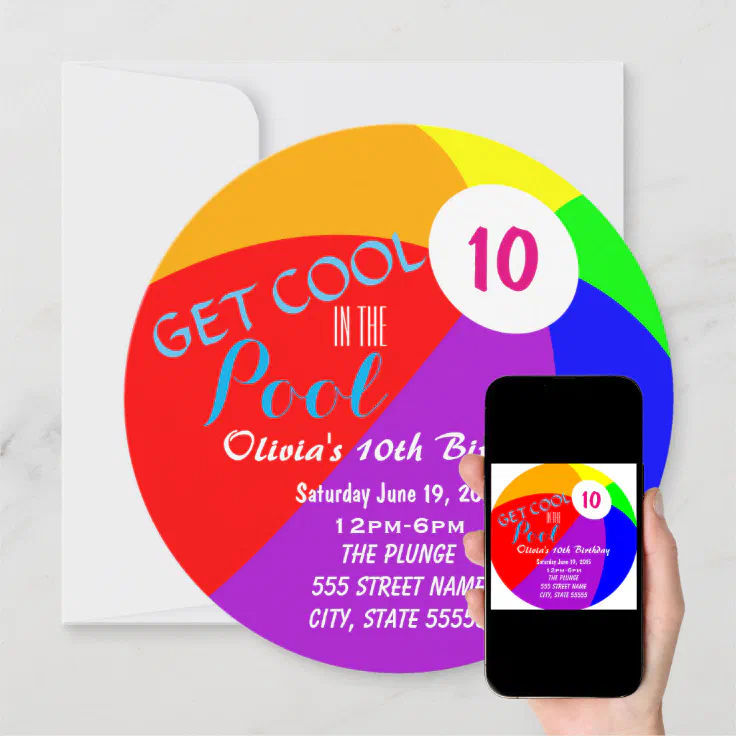 Pool Party Birthday Invite Zazzle