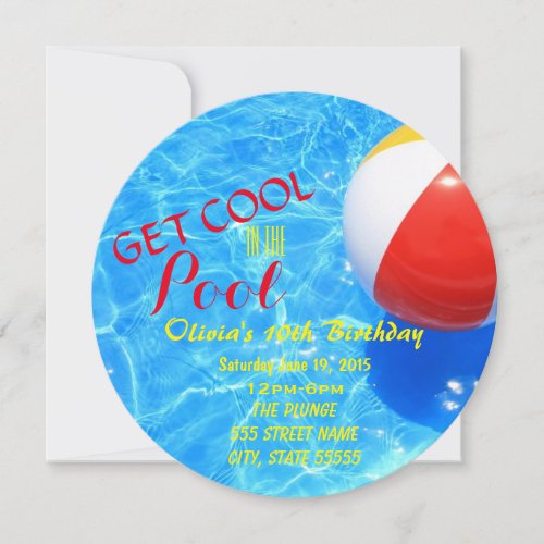 Pool Party Birthday Invite