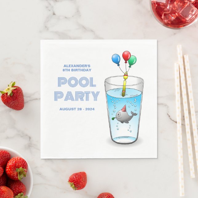 Pool Party Birthday Napkins (Insitu)