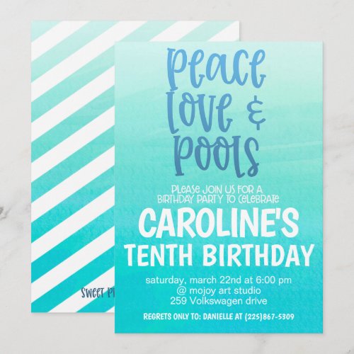 Pool Party Birthday Party Invitation