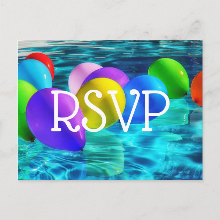 Pool Party/Birthday Party RSVP Card Zazzle