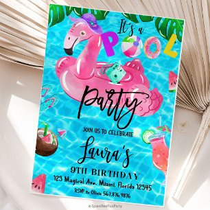 Pool Party Birthday Sea party Tropical Invitation