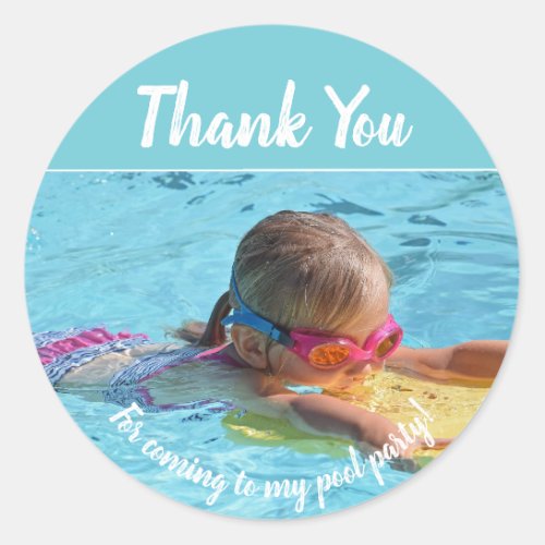 Pool Party Birthday Stickers  Add own Photo