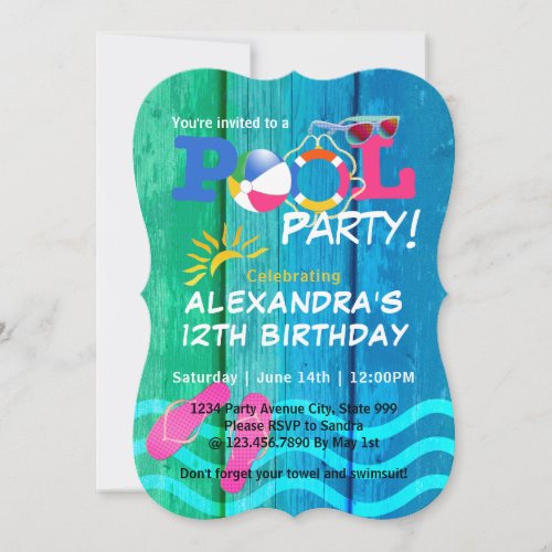 Pool Party Birthday Summer Fun Card