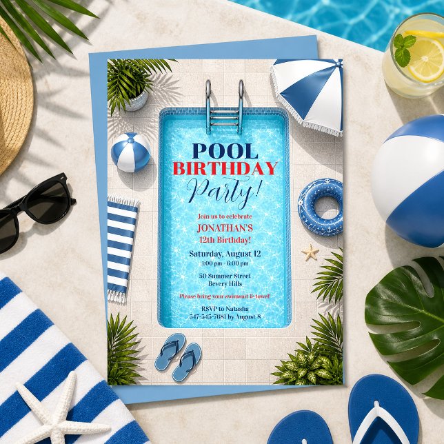 Pool Party Birthday Summer Invitation (Creator Uploaded)
