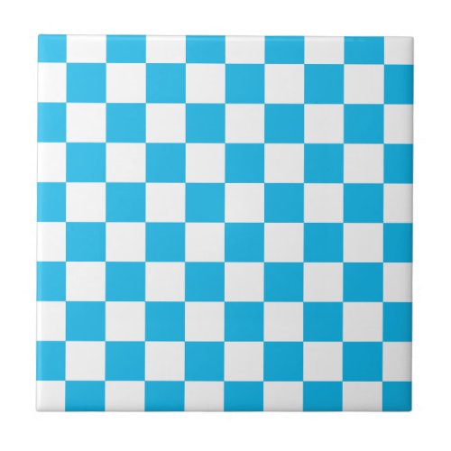 Pool Party Blue Checkerboard Ceramic Tile