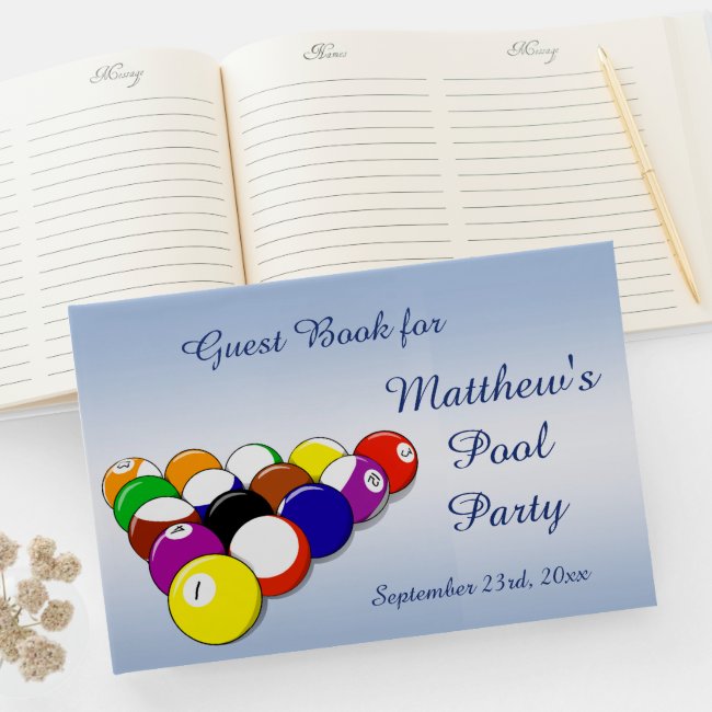 Pool Party Blue Guest Book