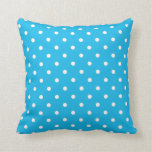 Pool Party Blue Polka Dots Throw Pillow