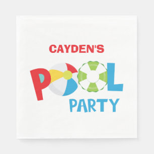 Pool Party Boy Birthday Napkins