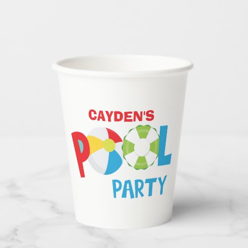 Pool Party Boy Birthday Paper Cups
