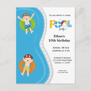 Pool Party (boy) Invitation