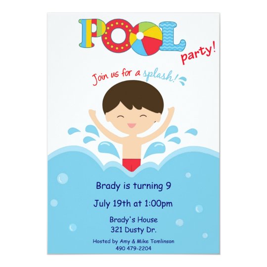 Pool Party -boy Invitation 