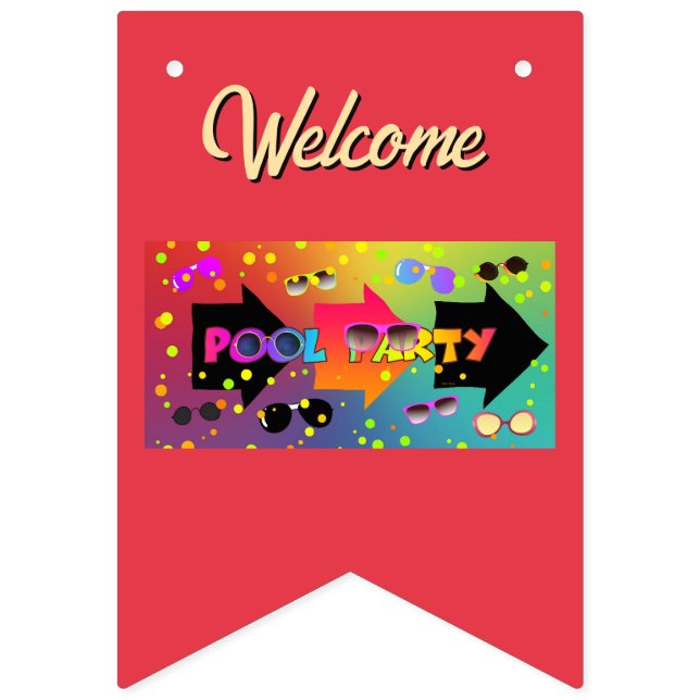 Pool Party  Bunting Flags (First Flag)