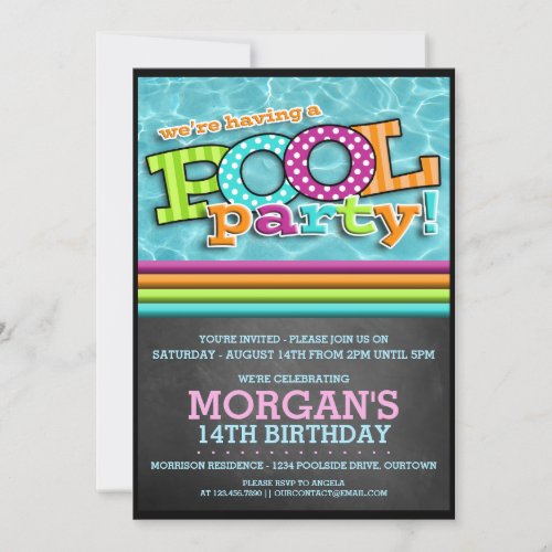 Pool Party Celebration Invitation