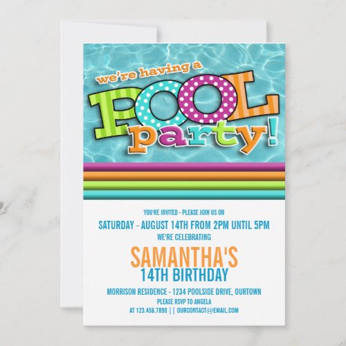 Pool Party Celebration Invitation