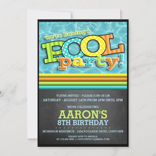 Pool Party Celebration Invitation (Front)