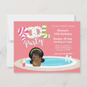 Pool party * choose background color invitation