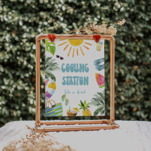 Pool Party Cooling Station Sign