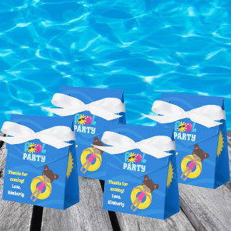 Pool Party Custom African American Girl Birthday Favor Boxes