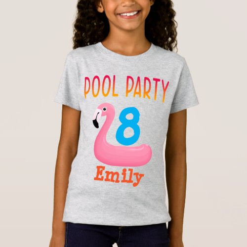 Pool Party Custom Birthday Girl T_Shirt