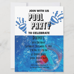 Pool Party Customizable Invitation