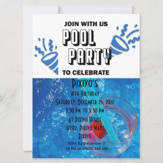 Pool Party Customizable Invitation