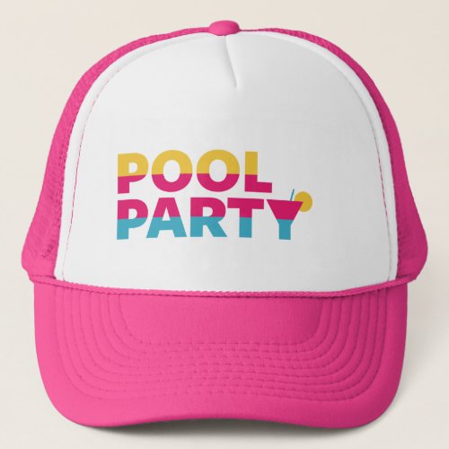 Pool Party Cute Hot Pink Summer Trucker Hat