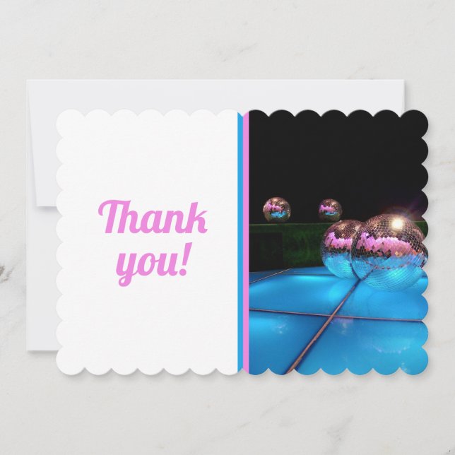 pool party disco thank you card (Front)