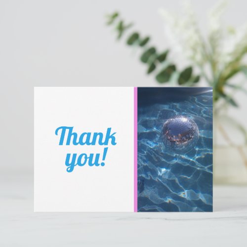 pool party disco thank you card