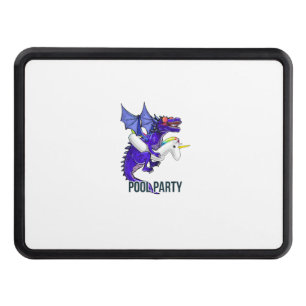 Pool Party Dragon Unicorn Float Shirt Dragon Gifts Hitch Cover