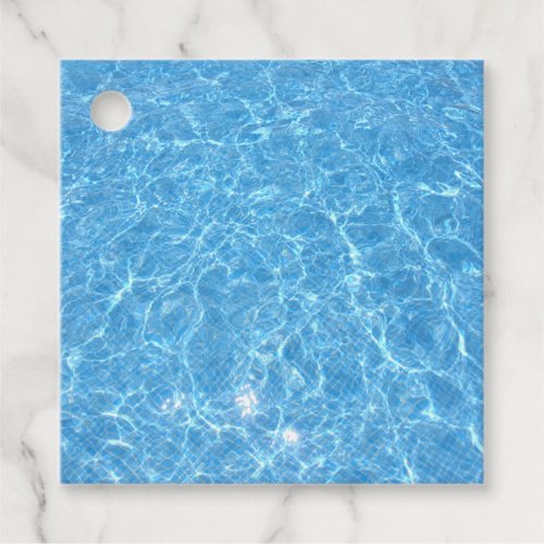 Pool Party Elegant Blank Blue Water Template Favor Tags