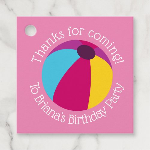 Pool Party Favor Sticker Girl Birthday Party Favor Tags