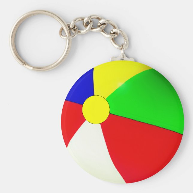 Pool Party Favors Beach Ball Keychain (Front)