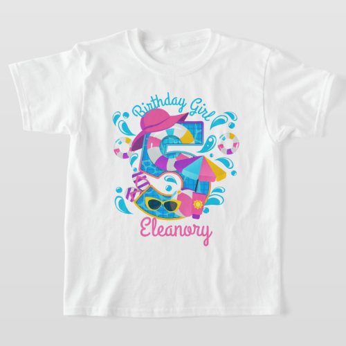 Pool Party Fifth Birthday Summer T_Shirt